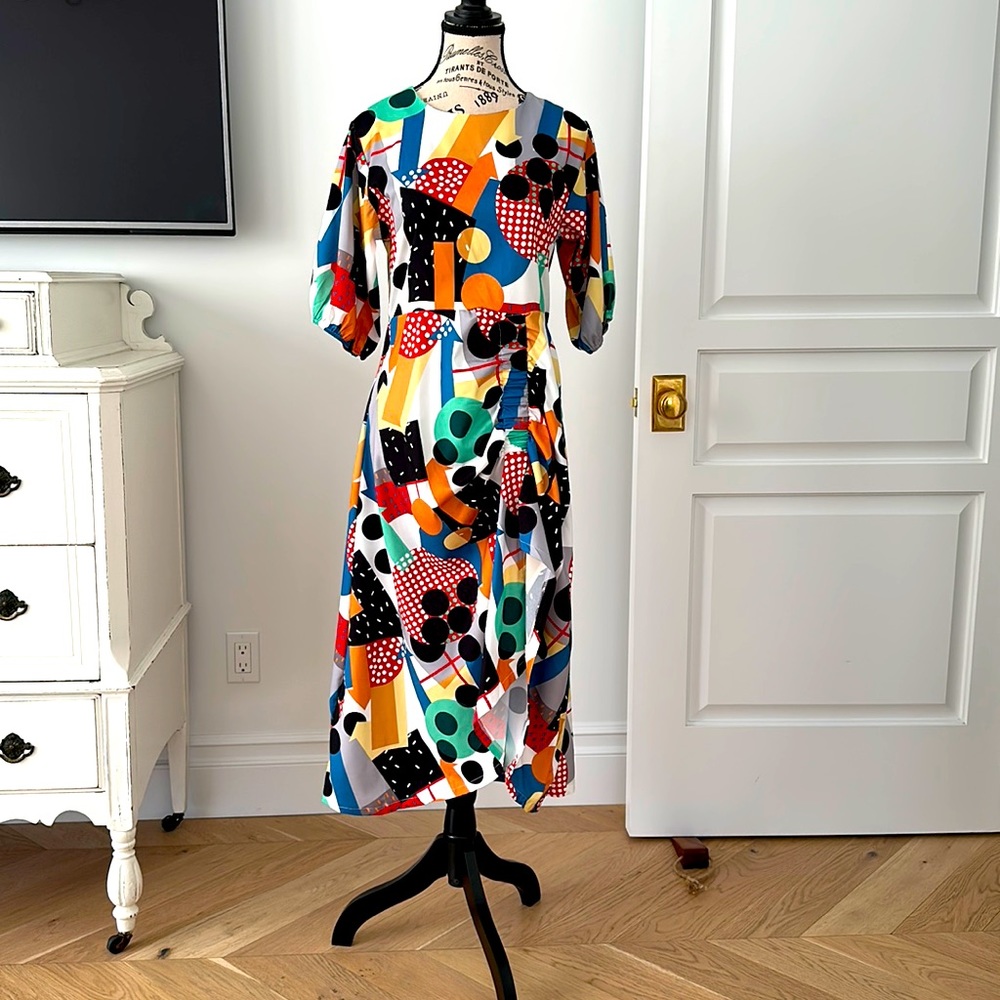 Fun Multi-Colored Print Dress